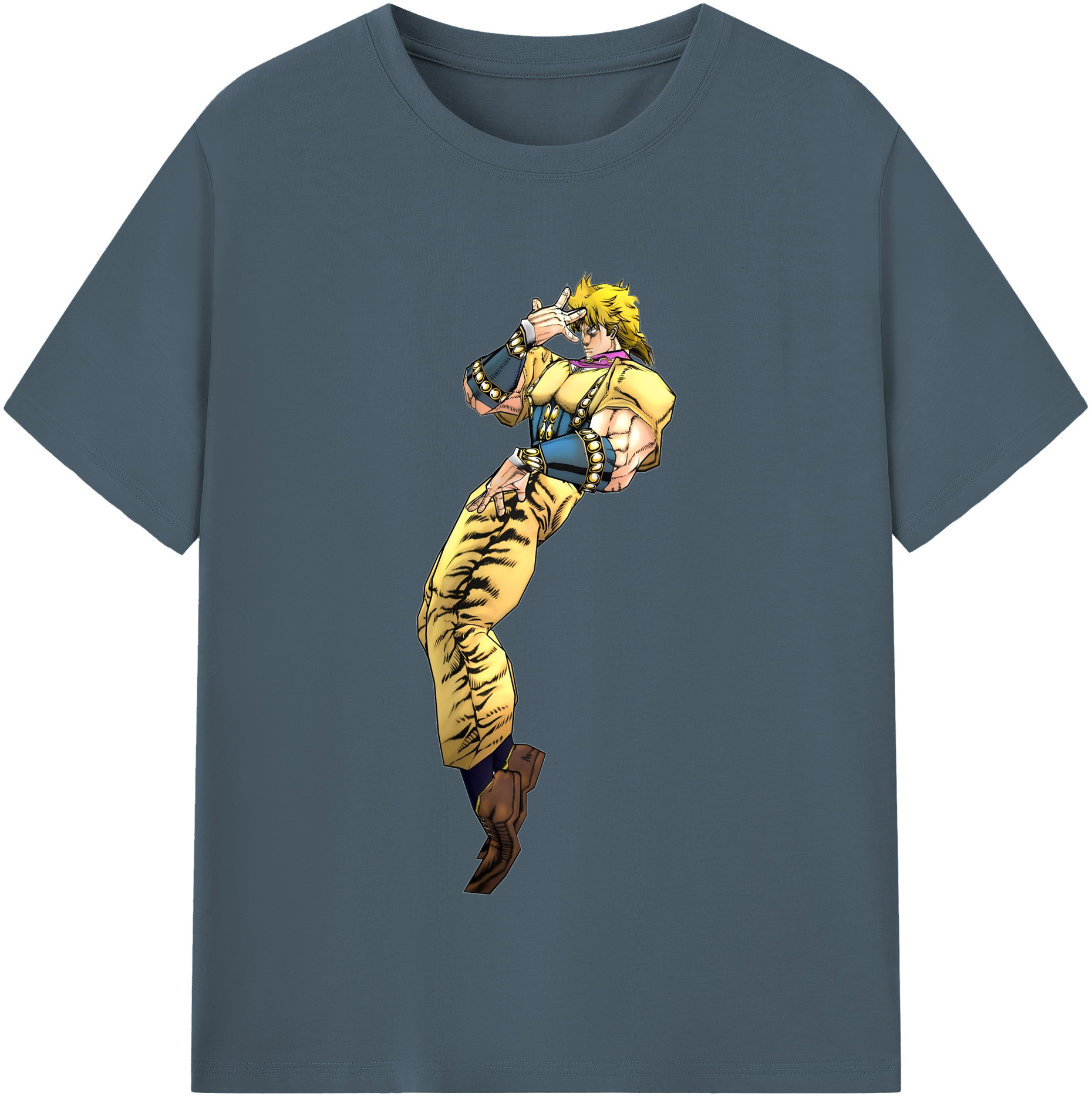 （画像用） ジョジョの奇妙な冒険 ディオ?ブランドー JoJo's Bizarre Adventure Dio Brando 綿100％半袖Tシャツ（フロントプリント）